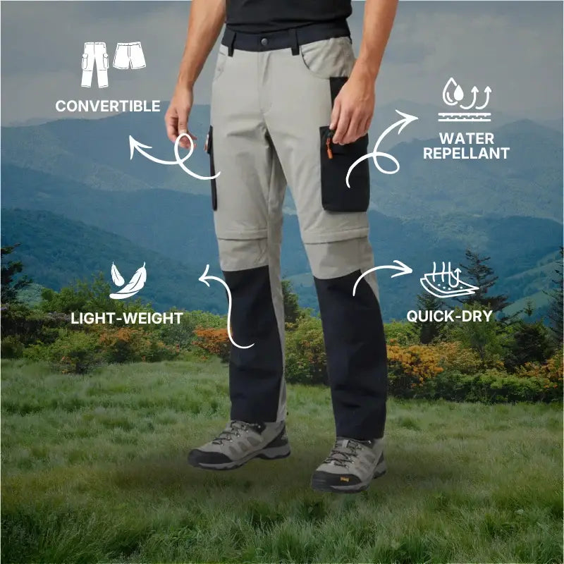 JAG Unisex Aerofit Convertible 5 Pocket Travel & Hiking Pants - Cargos and Pants