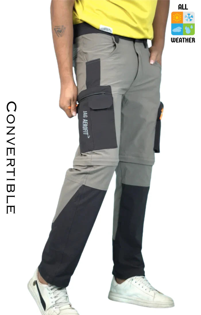 JAG Unisex Aerofit Convertible 5 Pocket Travel & Hiking Pants - Cargos and Pants