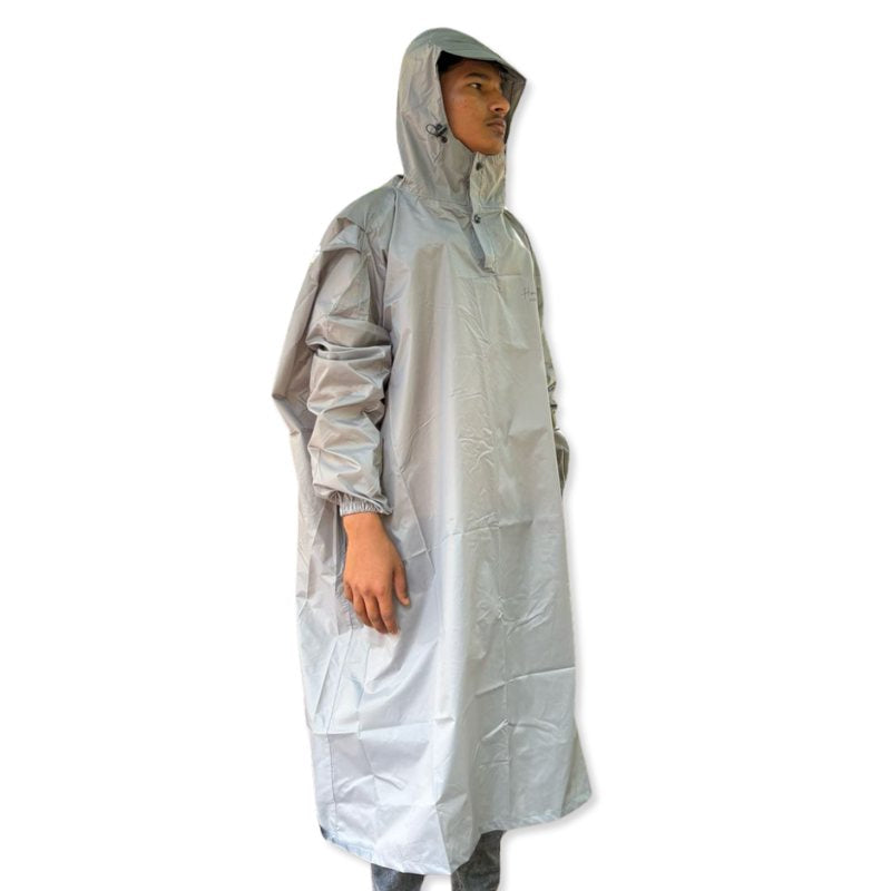 Jag Unisex Himalayan Leopard Pack and Go Foldable Poncho - Grey - Rain Jacket