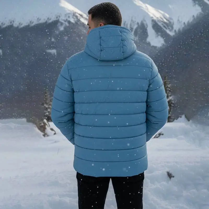 JAG Unisex Shivalik Series ultra-light polyfill jacket in blue with heavy insulation, designed for extreme cold conditions.