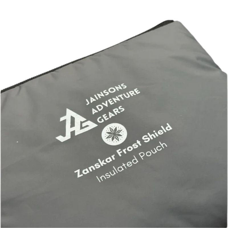 Gray JAG Zanskar Frost Shield insulated pouch for equipment, featuring a durable exterior and secure zipper closure.