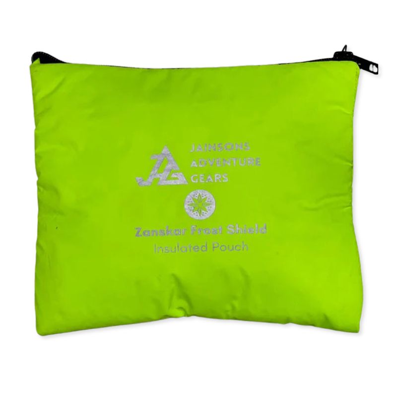 Green JAG Zanskar Frost Shield insulated pouch for equipment, featuring durable insulation and compact design for outdoor use.
