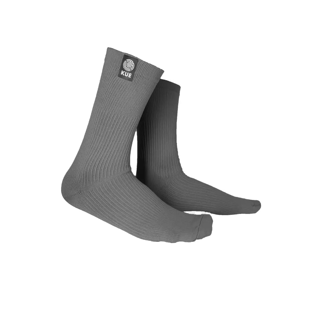 Pair of gray socks on a white background