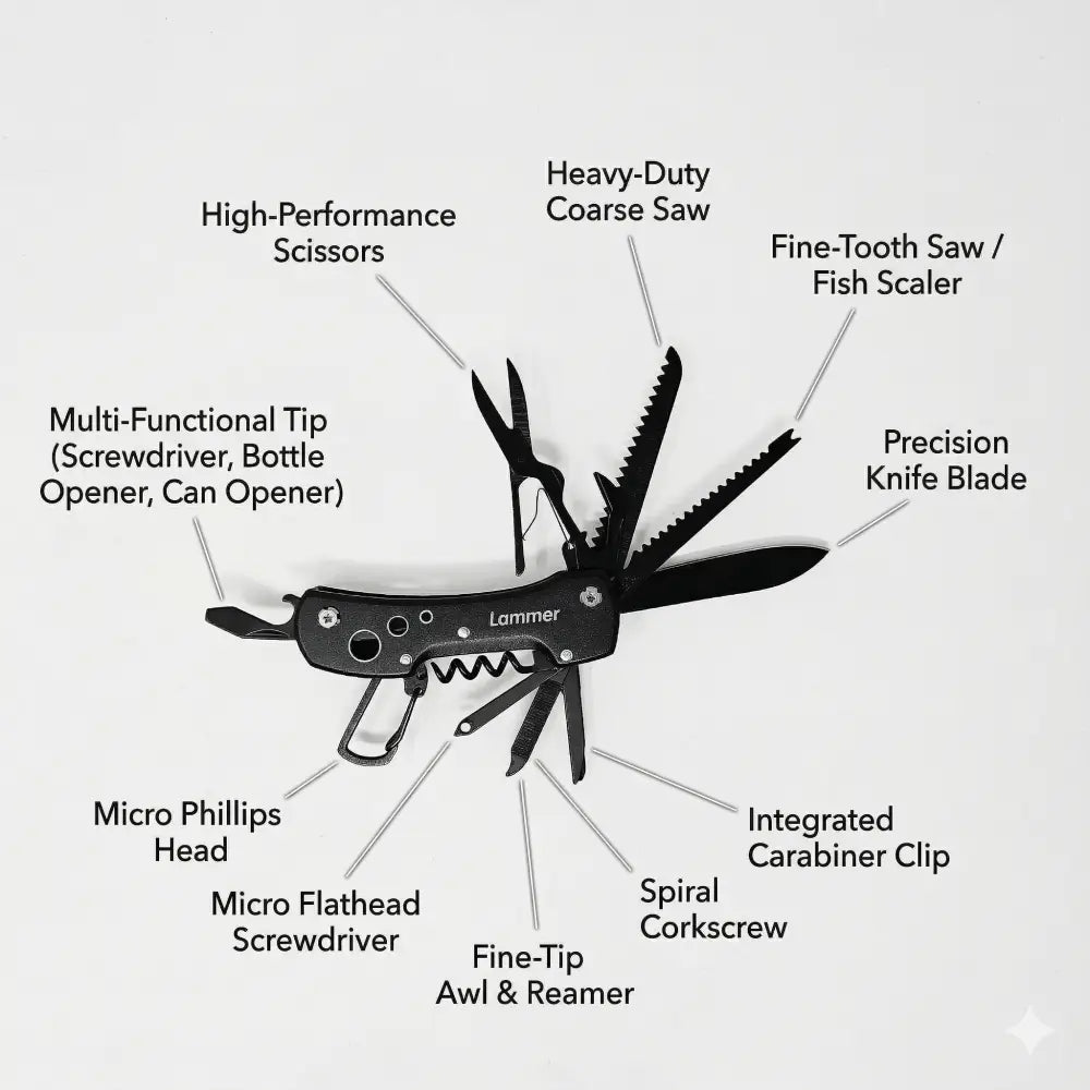 Lammer Compact Outdoor Multi-Utility Tool with Pouch