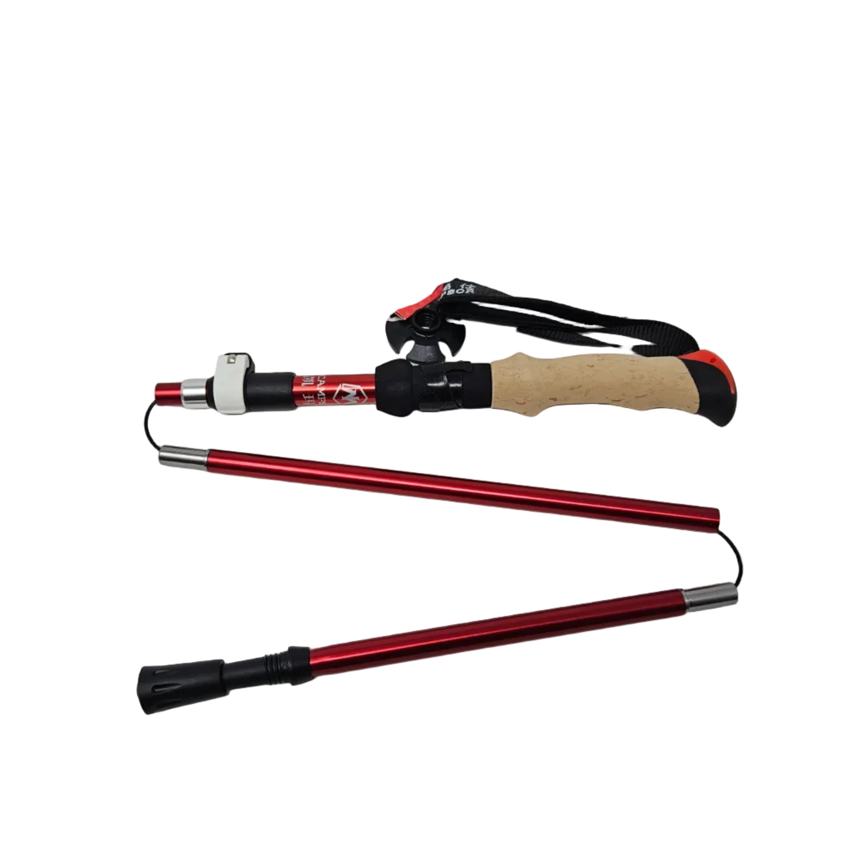 Lammer Foldable Hiking & Trekking Pole with Cork Handle - Red - Trekking Pole