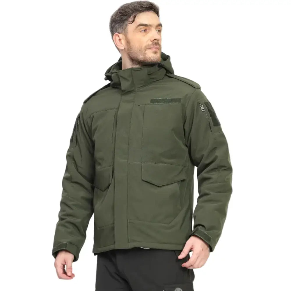 Lammer Men’s 2 in 1 Army Waterproof Down Jacket - Green / M - Jackets