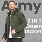 Lammer Men’s 2 in 1 Army Waterproof Down Jacket - Jackets