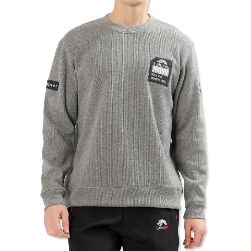 Lammer Men’s Bonded Corduroy with Fleece Lining Sweatshirt - Grey / M - Fleece