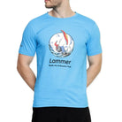 Lammer Men’s Cotton Parachute Printed T-shirt - Skyblue / S - T-shirt