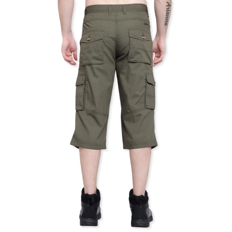 Lammer Men’s Cotton Silm-Fit Solid Three Fourth Shorts - Shorts