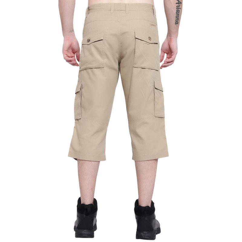 Lammer Men’s Cotton Silm-Fit Solid Three Fourth Shorts - Shorts