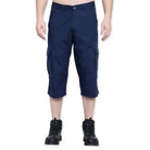 Lammer Men’s Cotton Silm-Fit Solid Three Fourth Shorts - Navy / S - Shorts