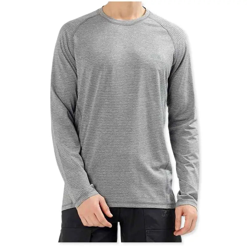 Lammer Men’s Dry Fit Round Neck Full Sleeve T-Shirt - Grey / M - T-shirt