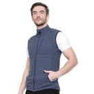 Lammer men's fleece sleeveless vest jacket in gray, featuring a high collar and zip closure, displayed on a neutral background.