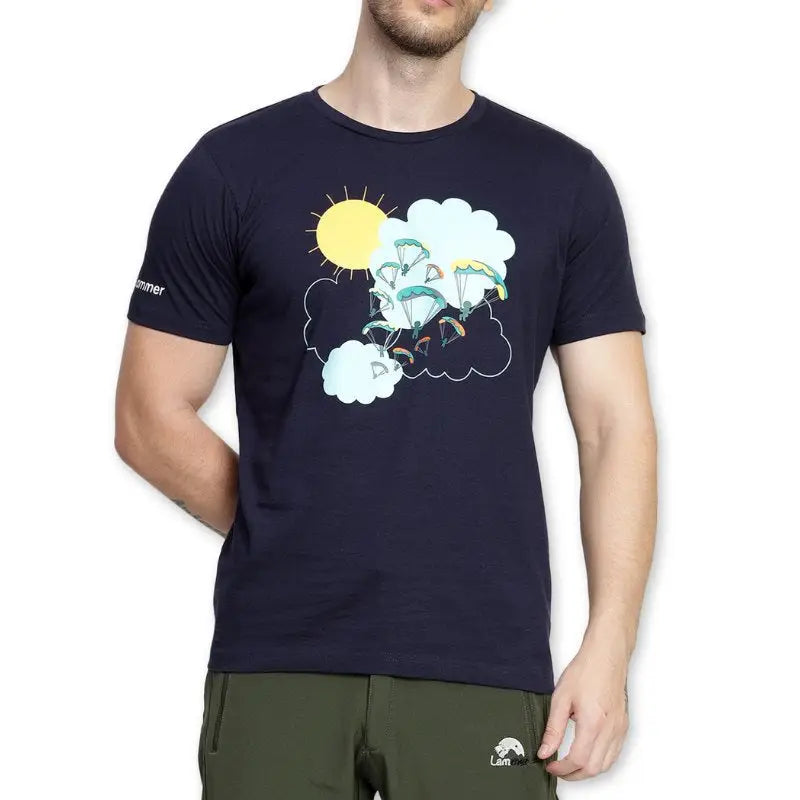 Lammer Men’s Fly Cotton Printed T-shirt - Navy / S - T-shirt