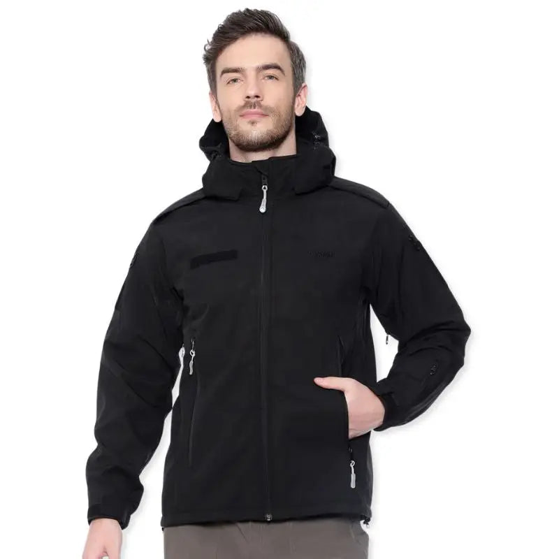 Lammer Men’s Full Sleeves Army Jacket - Black / M - Winter Jacket