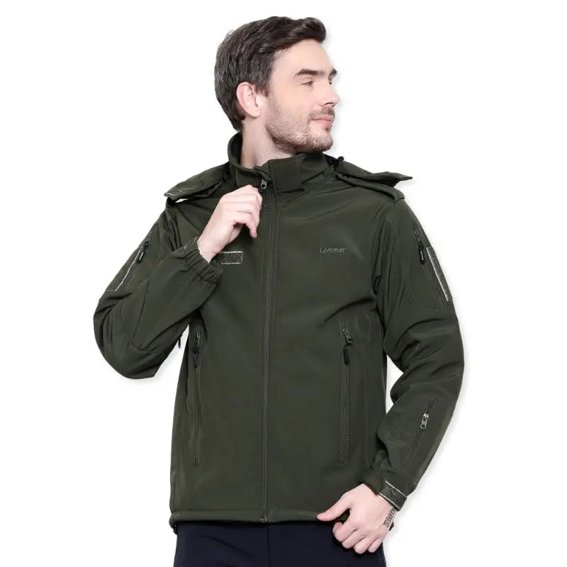 Lammer Men’s Full Sleeves Army Jacket - Green / M - Winter Jacket