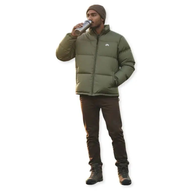 Lammer Men’s Full Sleeves Down Jacket - Green / M - Winter Jacket