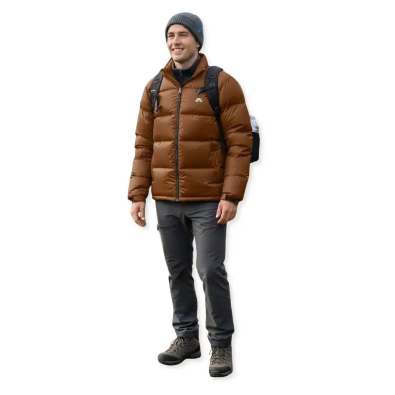 Lammer Men’s Full Sleeves Down Jacket - Orange / M - Winter Jacket