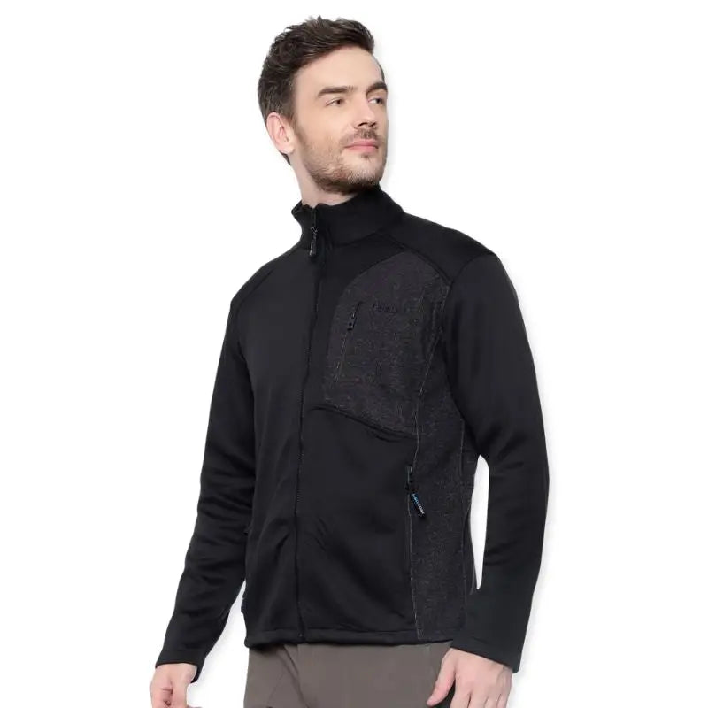 Lammer men's full zip fleece jacket in black, featuring a cozy fleece texture and a full front zipper for warmth and comfort.