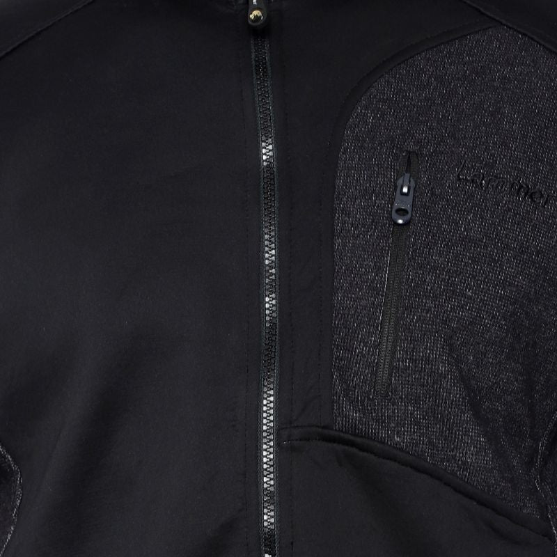 Lammer men's full zip fleece jacket in black, featuring a high collar and soft fleece material for warmth and comfort.