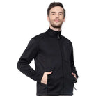 Lammer men's full zip fleece jacket in black, featuring a soft fleece texture and a high collar for warmth and comfort.