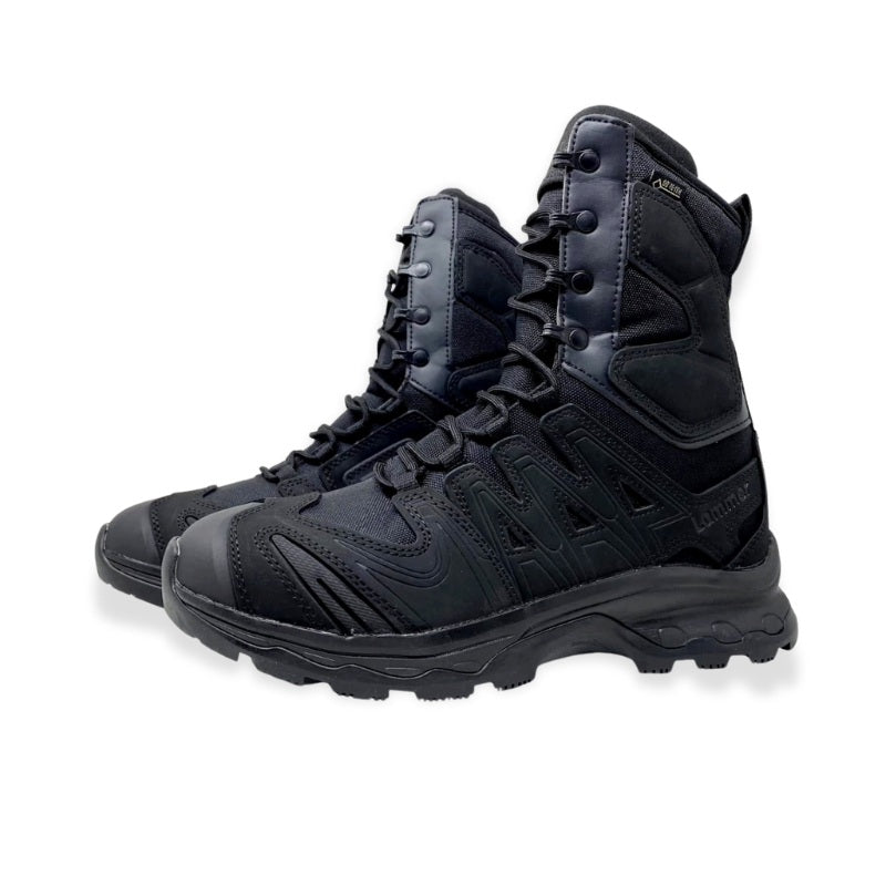 Lammer Men's High Ankle Tactical-2 Shoes in black, featuring rugged design and sturdy soles for outdoor and tactical use.