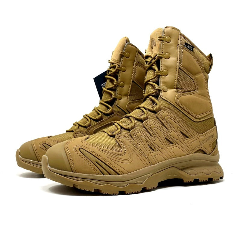 Lammer Men's High Ankle Tactical-2 Shoes showing rugged black tactical shoes with high ankle support and durable design.