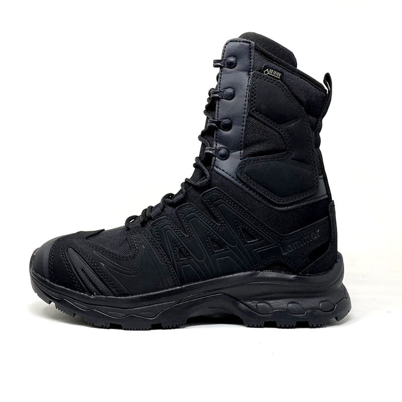 Lammer Men's High Ankle Tactical-2 Shoes in black, featuring rugged design and sturdy soles for outdoor and tactical use.