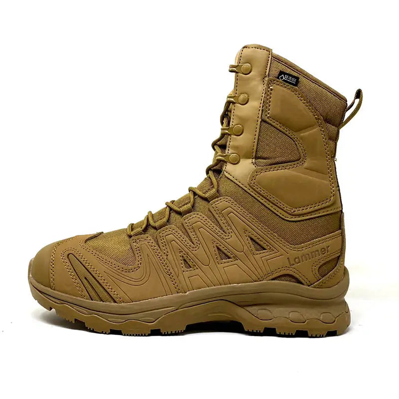 Lammer Men's High Ankle Tactical-2 Shoes in dark gray with rugged soles, suitable for outdoor and tactical use.