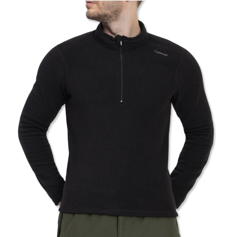 Lammer Men’s M.Microtop Half-Zip Fleece Jacket - Black / M - Fleece Jacket