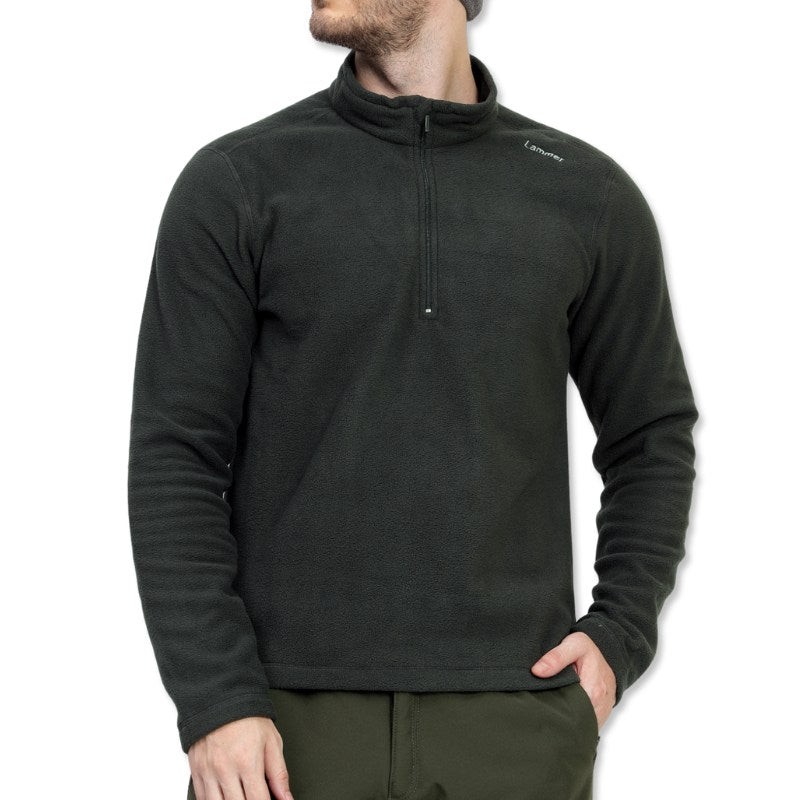 Lammer Men’s M.Microtop Half-Zip Fleece Jacket - Dark Grey / M - Fleece Jacket