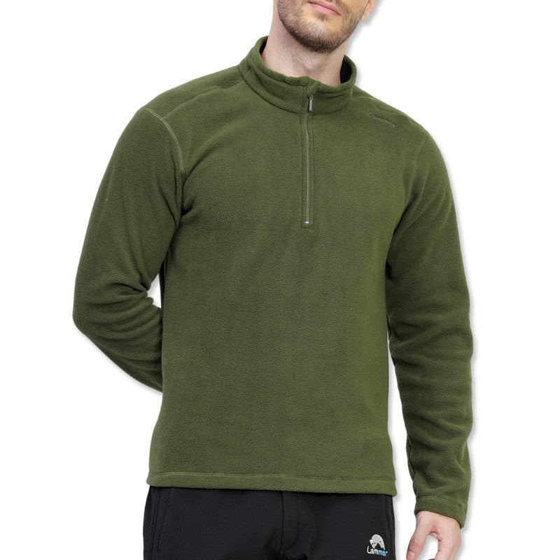 Lammer Men’s M.Microtop Half-Zip Fleece Jacket - Green / M - Fleece Jacket
