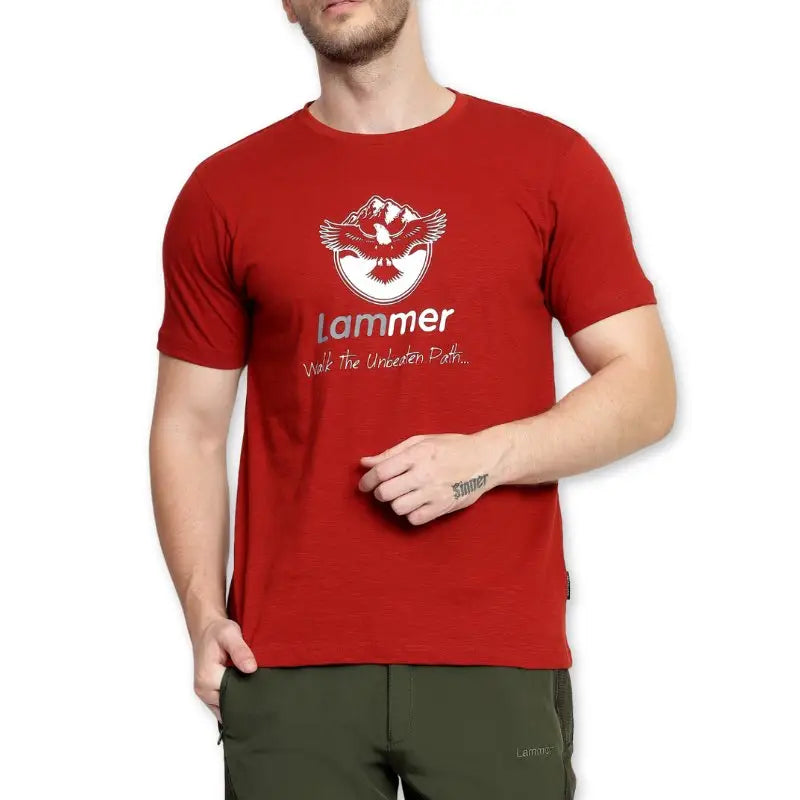 Lammer Men’s Mojo Slub Cotton Eagle Printed T-shirt - T-shirt
