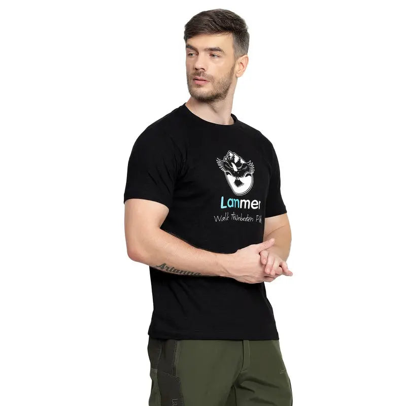 Lammer Men’s Mojo Slub Cotton Eagle Printed T-shirt - T-shirt