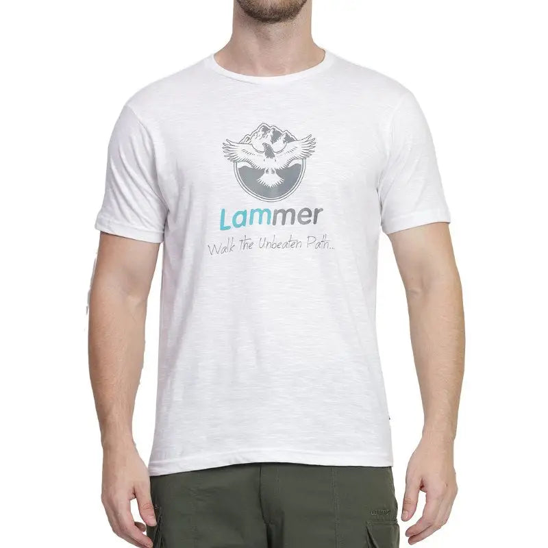 Lammer Men’s Mojo Slub Cotton Eagle Printed T-shirt - White / S - T-shirt