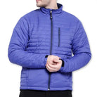 Lammer men's poly fleece full zip jacket in royal blue with a stand collar and front zipper, soft fleece material.