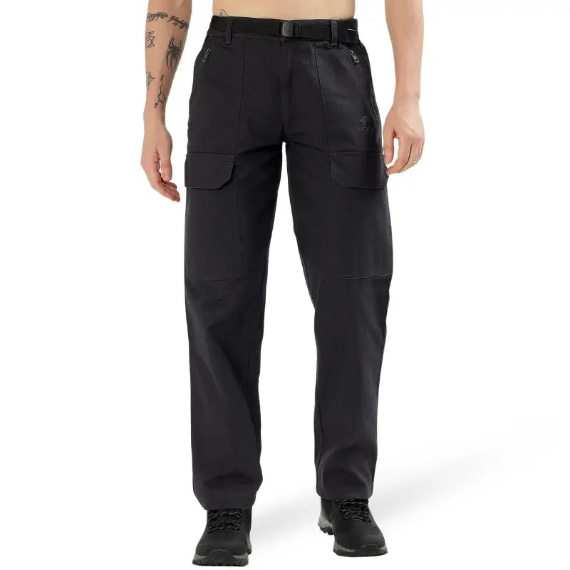 Lammer Men’s Premium Heavy Cotton Multi Pockets Cargo Pants - Black / M - Cargos and Pants