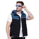 Lammer men's silicon vest jacket in black and blue, lightweight outerwear with a sleek design and smooth fabric finish.