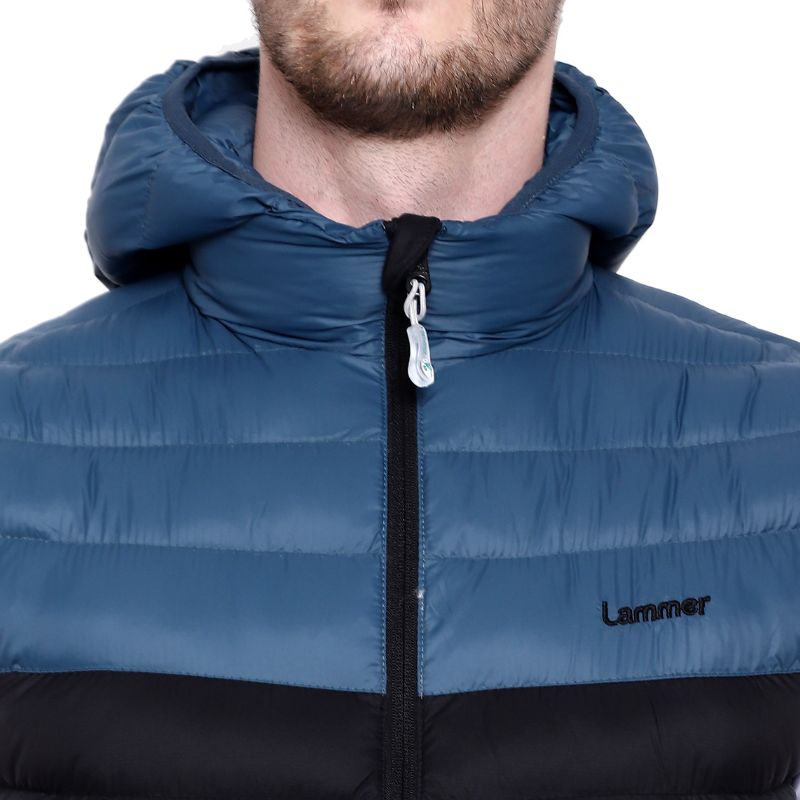 Lammer men's silicon vest jacket in black and blue, featuring a sleek design and padded construction for warmth and style.