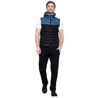 Lammer men's silicon vest jacket in black and blue, lightweight with a smooth finish, designed for casual or outdoor wear.