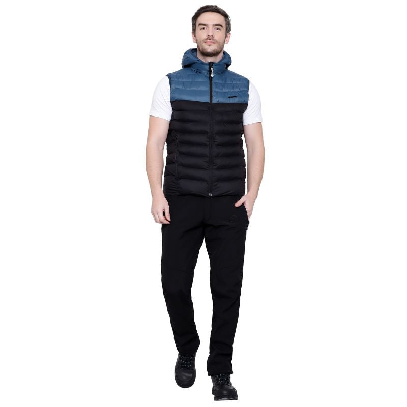 Lammer men's silicon vest jacket in black and blue, lightweight with a smooth finish, designed for casual or outdoor wear.