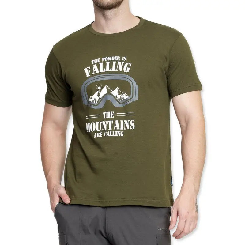 Lammer Men’s Ski Cotton Printed T-shirt - Green / S - T-shirt