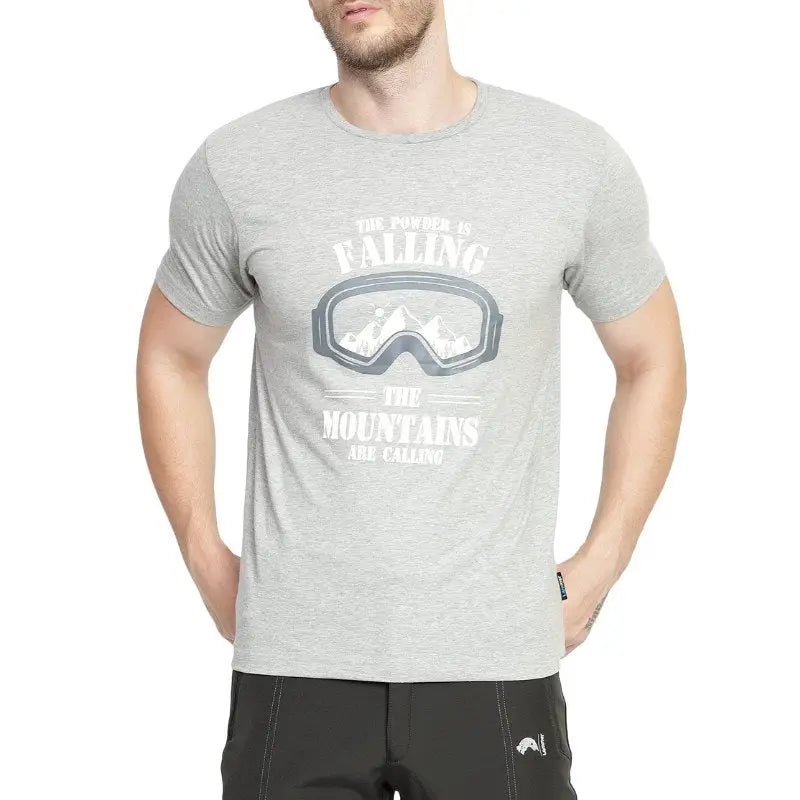 Lammer Men’s Ski Cotton Printed T-shirt - Grey / S - T-shirt