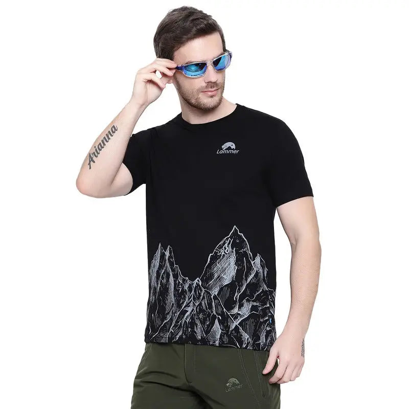 Lammer Men’s Slub Cotton Mountain Printed T-shirt - T-shirt