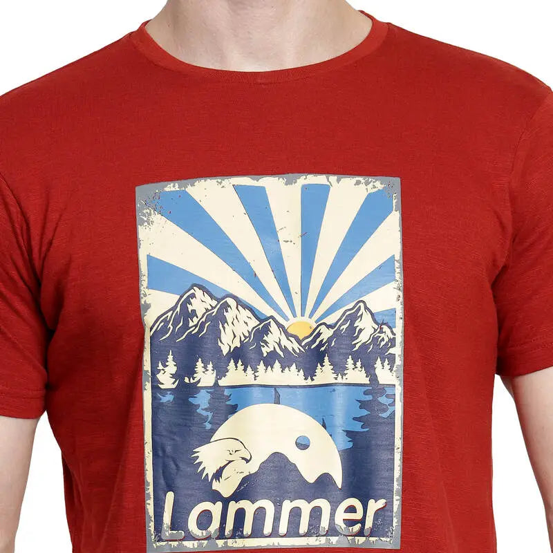 Lammer Men’s Slub Cotton Sunrise Printed T-shirt - T-shirt