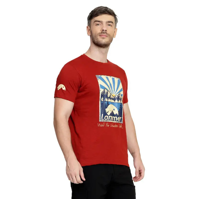 Lammer Men’s Slub Cotton Sunrise Printed T-shirt - T-shirt