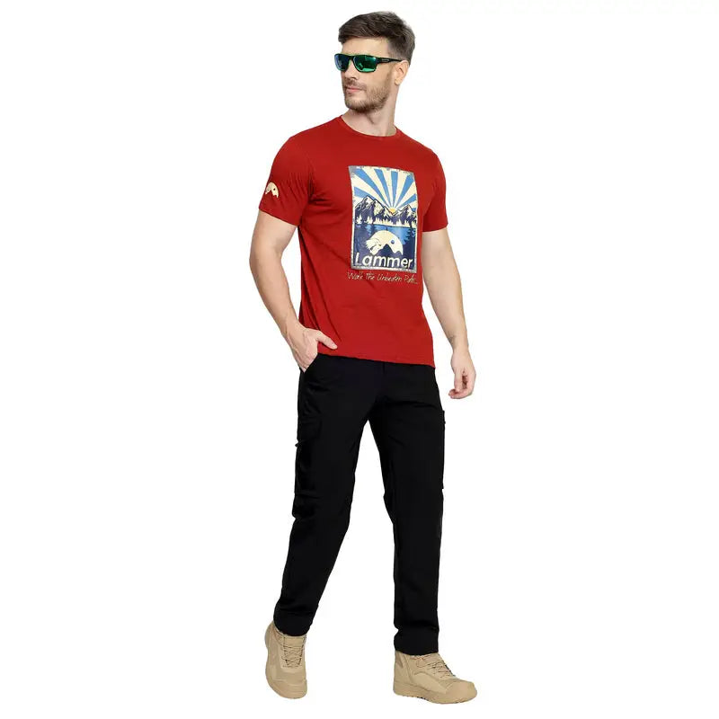 Lammer Men’s Slub Cotton Sunrise Printed T-shirt - T-shirt