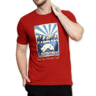 Lammer Men’s Slub Cotton Sunrise Printed T-shirt - Maroon / S - T-shirt