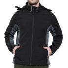 Lammer Men’s Soft-Shell Full Sleeves Jacket - Black-Grey / M - Winter Jacket